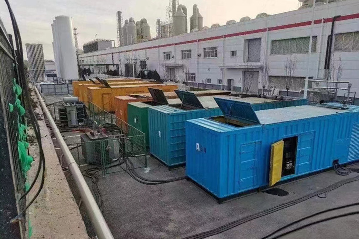 盈江发电机租赁施工现场